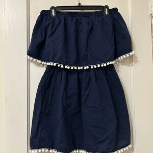 Mud Pie Navy Dress with White Accent - Size Small